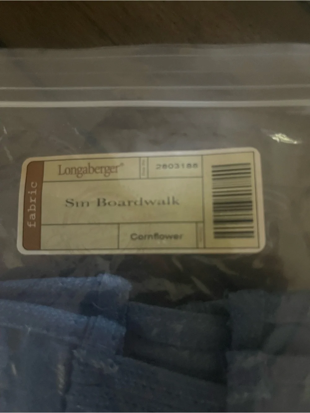 Longaberger Cornflower Blue Fabric Liner- Sm Boardwalk